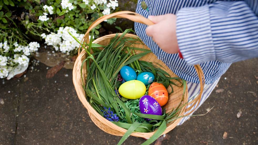 basket of easter eggs